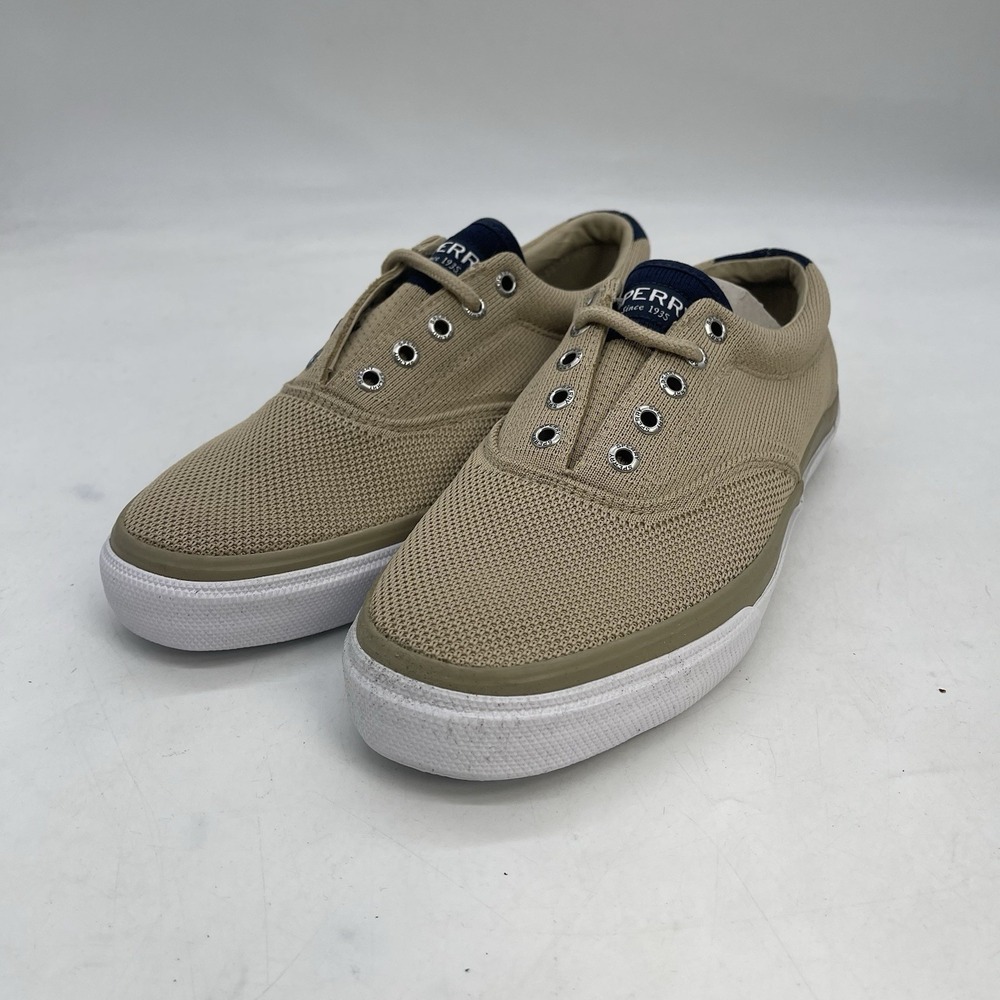 Sperry Top-Sider Shoes Mens 9.5 Cloud CVO Birch Tan Canvas Sneakers NWOT
